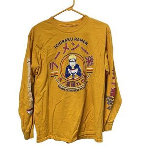 Naruto Shippuden Ichiraku‎ Ramen T-shirt Size M Yellow Long Sleeve